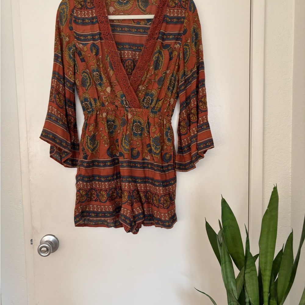 Bohemian Paisley Print Romper